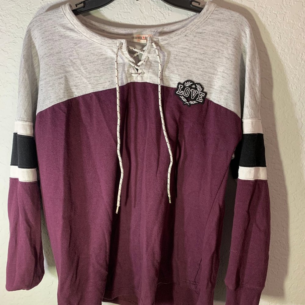 Charmed Hearts brand Maroon, white black and grey